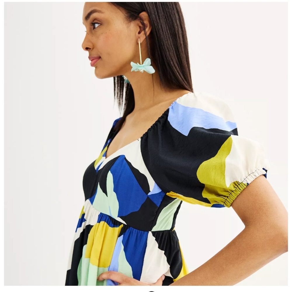 Nine West Multicolor Abstract Print Dress - Picture 4 of 13